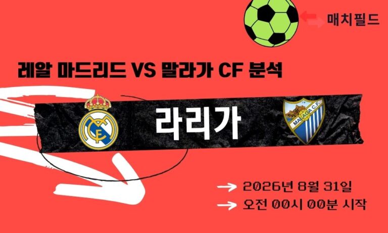 2026년 8월 31일 레알 마드리드 vs 말라가 CF 라리가 분석
