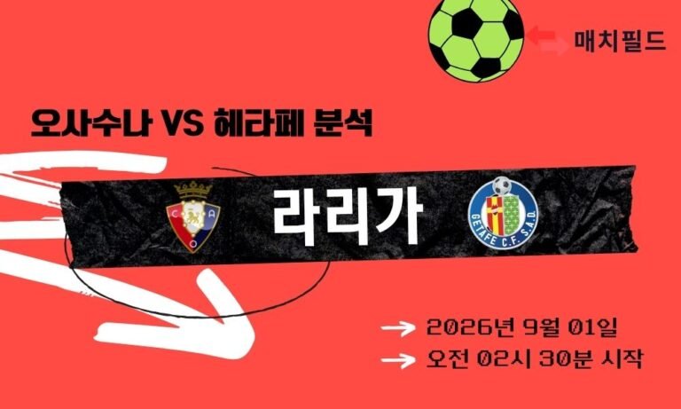 2026년 9월 1일 오사수나 vs 헤타페 라리가 분석