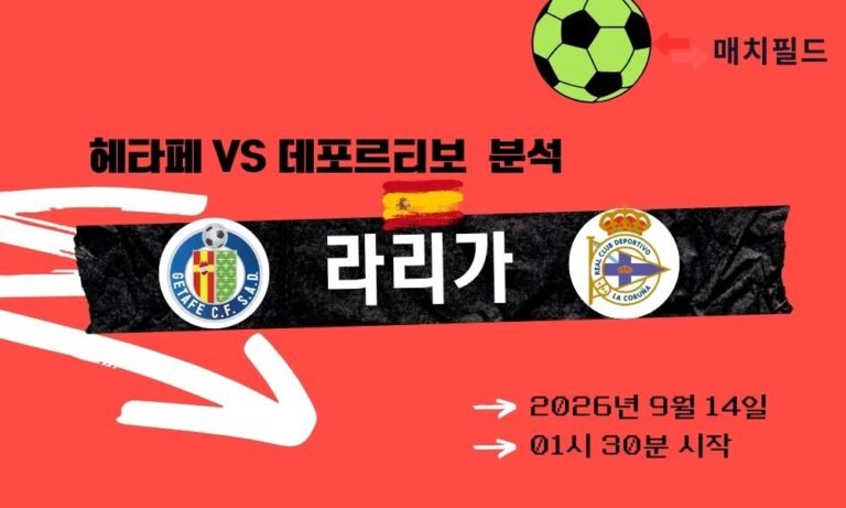 2026년 9월 14일 헤타페 vs 데포르티보 라리가 분석