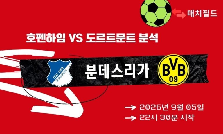 2026년 9월 5일 호펜하임 vs 도르트문트 분데스리가 분석