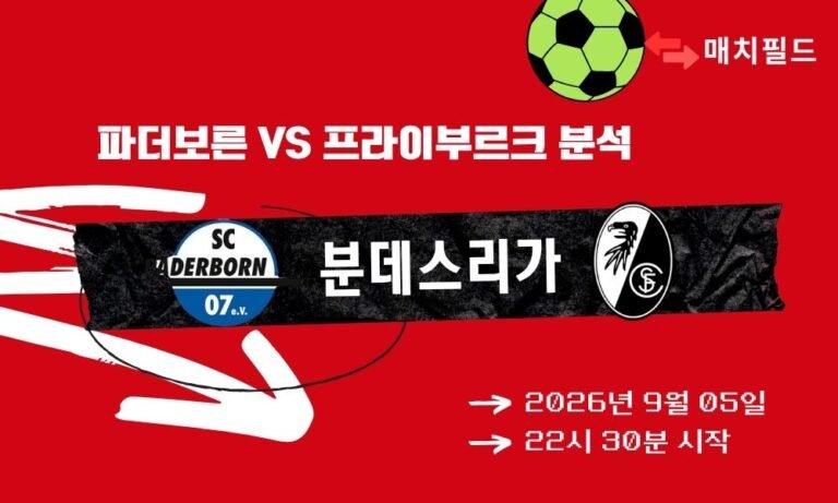 2026년 9월 5일 파더보른 vs 프라이부르크 분데스리가 분석