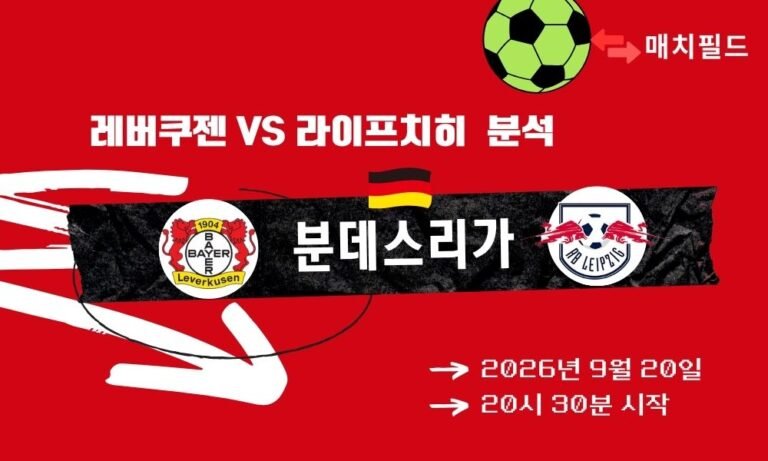 2026년 9월 20일 레버쿠젠 vs 라이프치히 분데스리가 분석