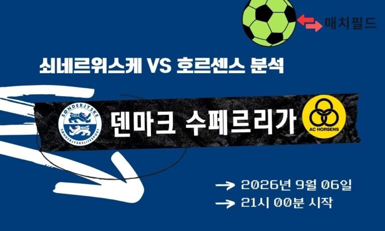 2026년 9월 6일 쇠네르위스케 vs 호르센스 덴마크 수페르리가 분석
