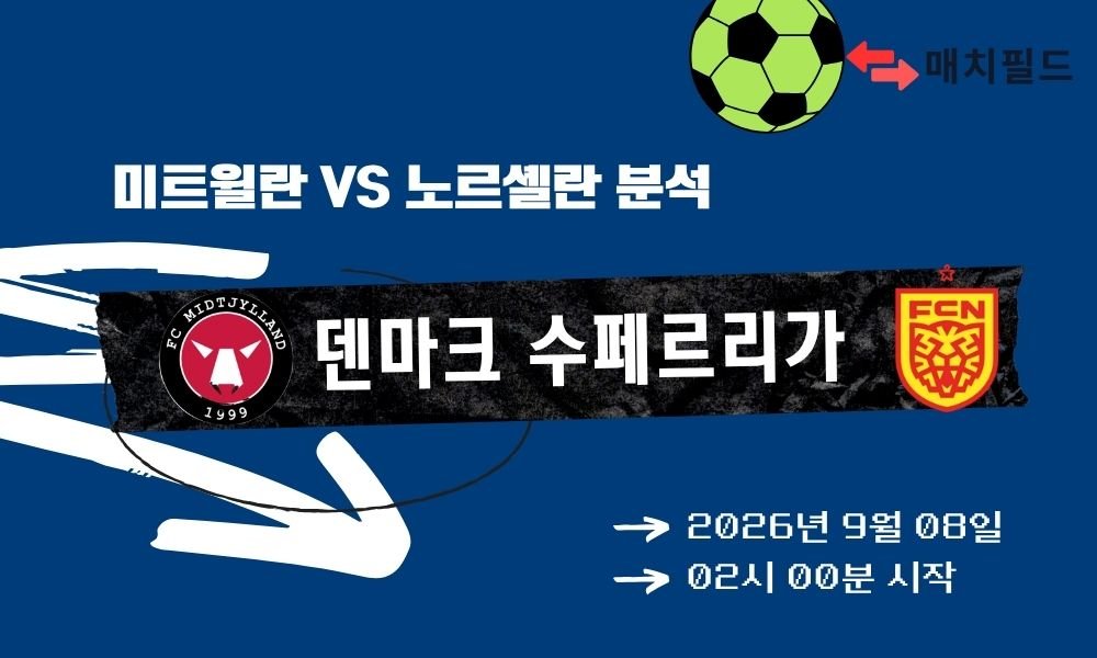 2026년 9월 8일 미트윌란 vs 노르셸란 덴마크 수페르리가 분석