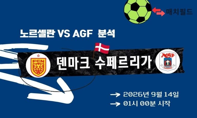 2026년 9월 14일 노르셸란 vs AGF 덴마크 수페르리가 분석
