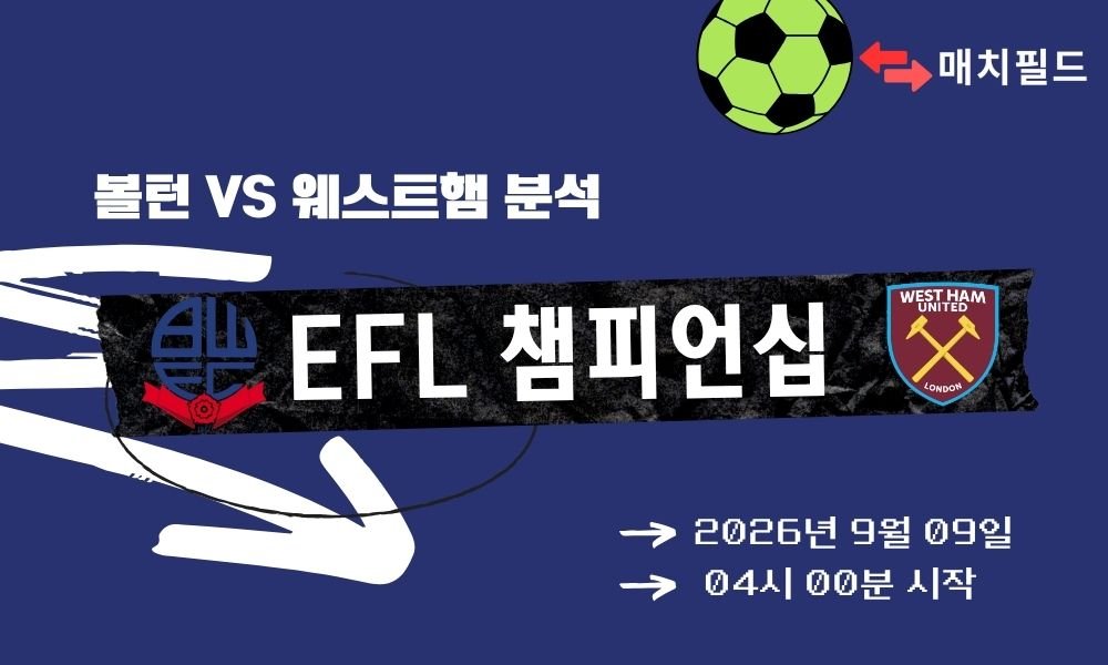2026년 9월 9일 볼턴 vs 웨스트햄 EFL 챔피언십 분석