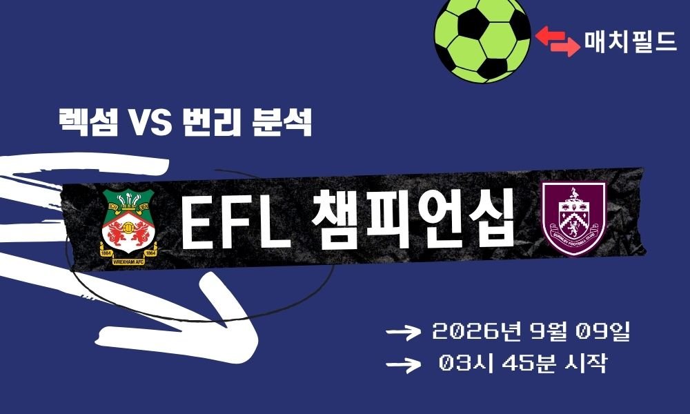 2026년 9월 9일 렉섬 vs 번리 EFL 챔피언십 분석