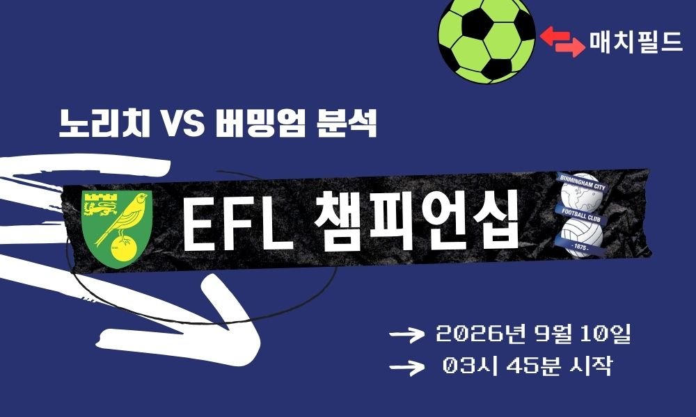 2026년 9월 10일 노리치 vs 버밍엄 EFL 챔피언십 분석