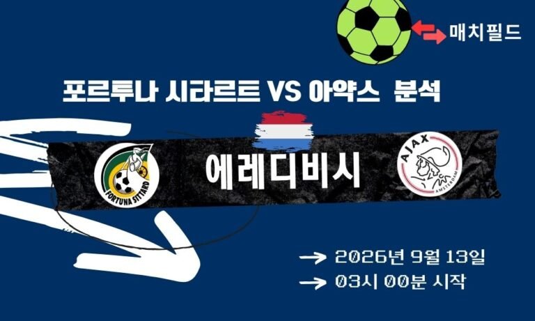 2026년 9월 13일 포르투나 시타르트 vs 아약스 에레디비시 분석