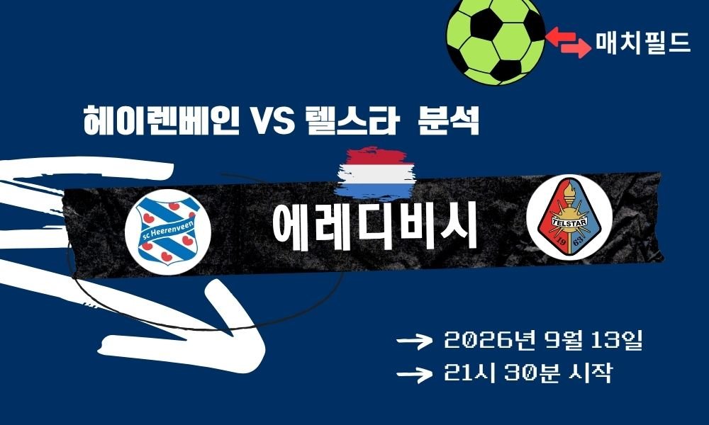 2026년 9월 13일 헤이렌베인 vs 텔스타 에레디비시 분석