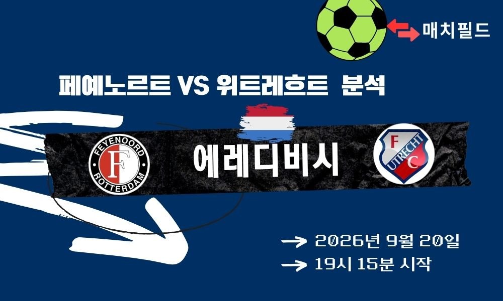 2026년 9월 20일 페예노르트 vs 위트레흐트 에레디비시 분석