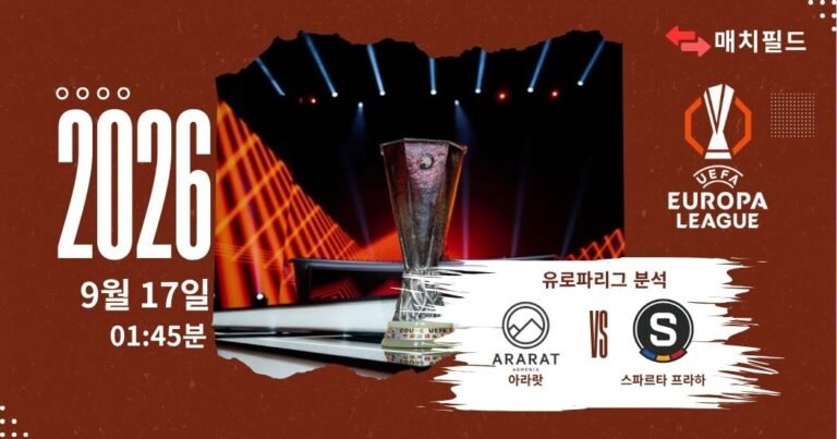 2026년 9월 17일 아라랏 vs 스파르타 프라하 유로파리그 분석