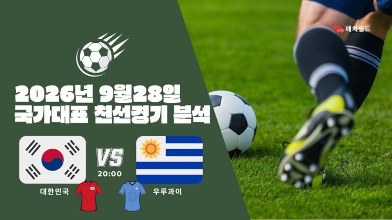 2026년 9월 28일 대한민국 vs 우루과이 국가대표 친선경기 분석