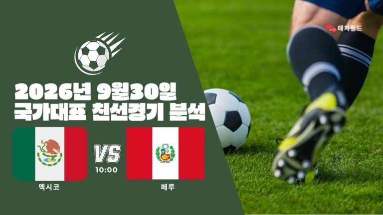 2026년 9월 30일 멕시코 vs 페루 국가대표 친선경기 분석