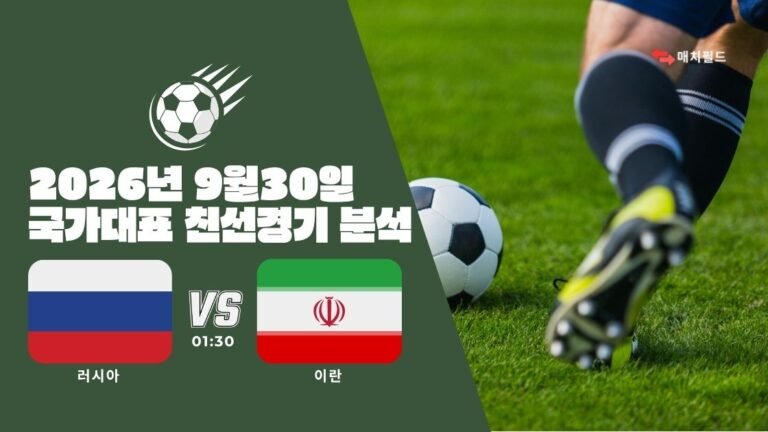 2026년 9월 30일 러시아 vs 이란 국가대표 친선경기 분석