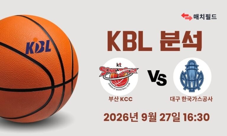 2026년 9월 27일 부산 KCC vs 대구 한국가스공사 KBL 분석