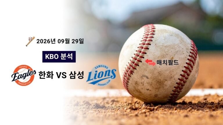 2026년 9월 29일 한화 vs 삼성 KBO 분석