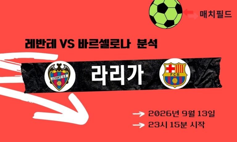 2026년 9월 13일 레반테 vs 바르셀로나 라리가 분석
