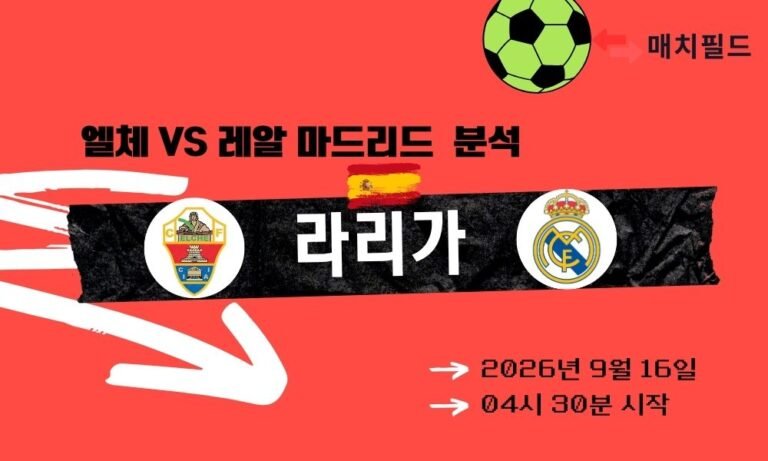 2026년 9월 16일 엘체 vs 레알 마드리드 라리가 분석