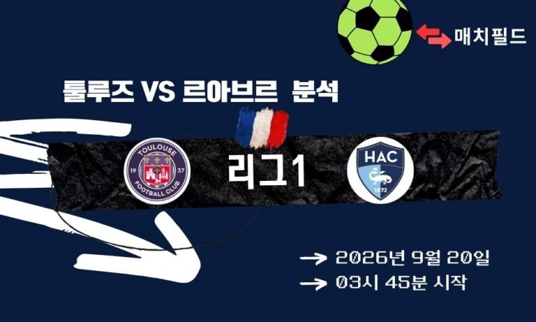 2026년 9월 20일 툴루즈 vs 르아브르 리그1 분석