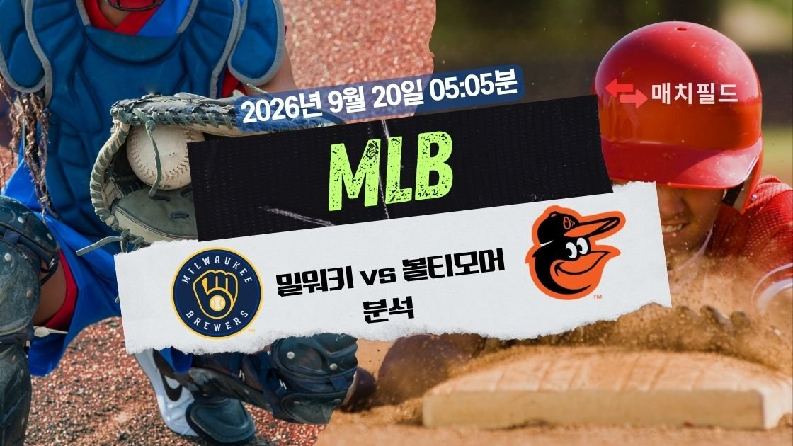 2026년 9월 20일 밀워키 vs 볼티모어 MLB 분석