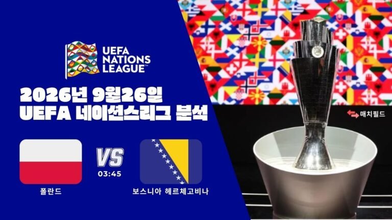 2026년 9월 26일 폴란드 vs 보스니아 헤르체고비나 UEFA 네이션스리그 분석