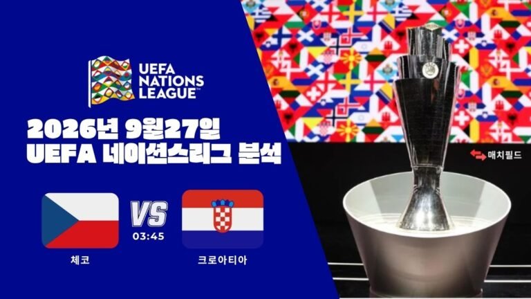 2026년 9월 27일 체코 vs 크로아티아 UEFA 네이션스리그 분석