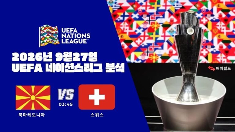 2026년 9월 27일 북마케도니아 vs 스위스 UEFA 네이션스리그 분석