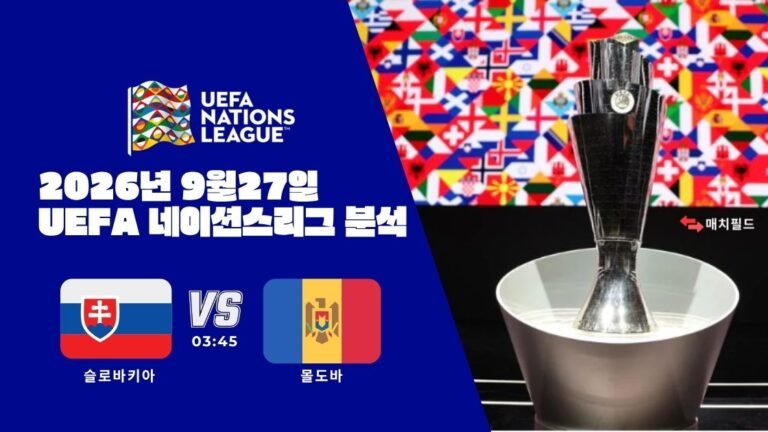 2026년 9월 27일 슬로바키아 vs 몰도바 UEFA 네이션스리그 분석