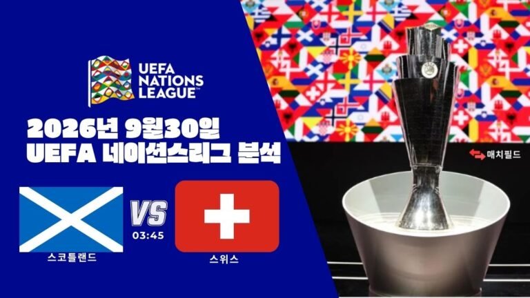 2026년 9월 30일 스코틀랜드 vs 스위스 UEFA 네이션스리그 분석