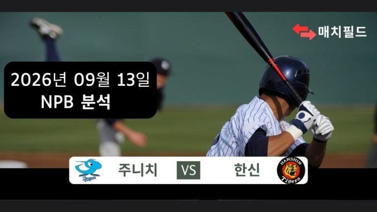 2026년 9월 13일 주니치 vs 한신 NPB 분석