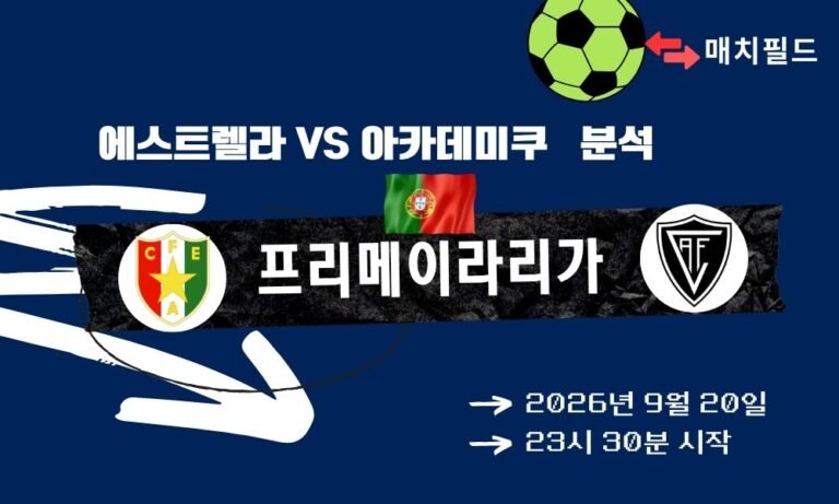 2026년 9월 20일 에스트렐라 vs 아카데미쿠 프리메이라리가 분석