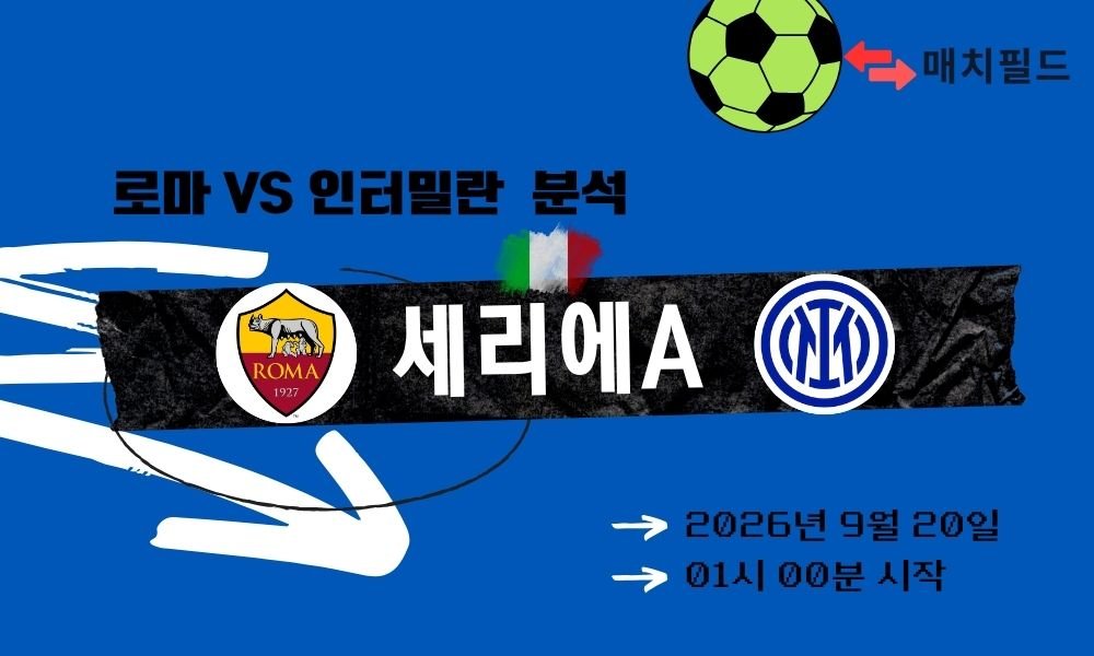 2026년 9월 20일 로마 vs 인터밀란 세리에A 분석