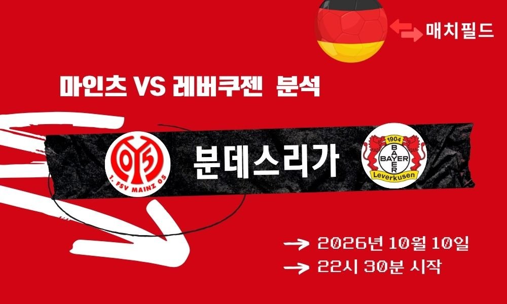 2026년 10월 10일 마인츠 05 vs 바이어 레버쿠젠 분데스리가 분석