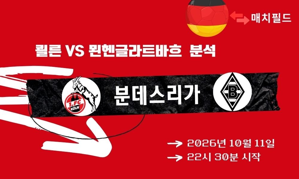 2026년 10월 11일 쾰른 vs 묀헨글라트바흐 분데스리가 분석