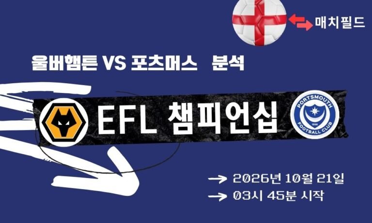 울버햄튼 vs 포츠머스 EFL 챔피언십 분석
