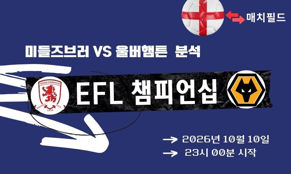 2026년 10월 10일 미들즈브러 vs 울버햄튼 EFL 챔피언십 분석