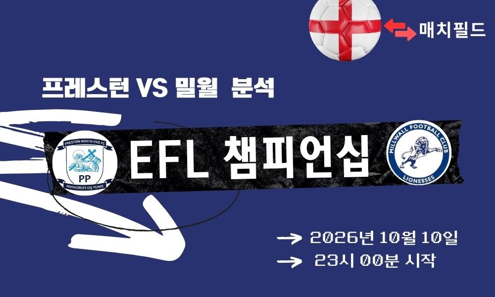 2026년 10월 10일 프레스턴 vs 밀월 EFL 챔피언십 분석