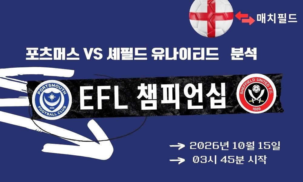 포츠머스 vs 셰필드 유나이티드 EFL 챔피언십 분석