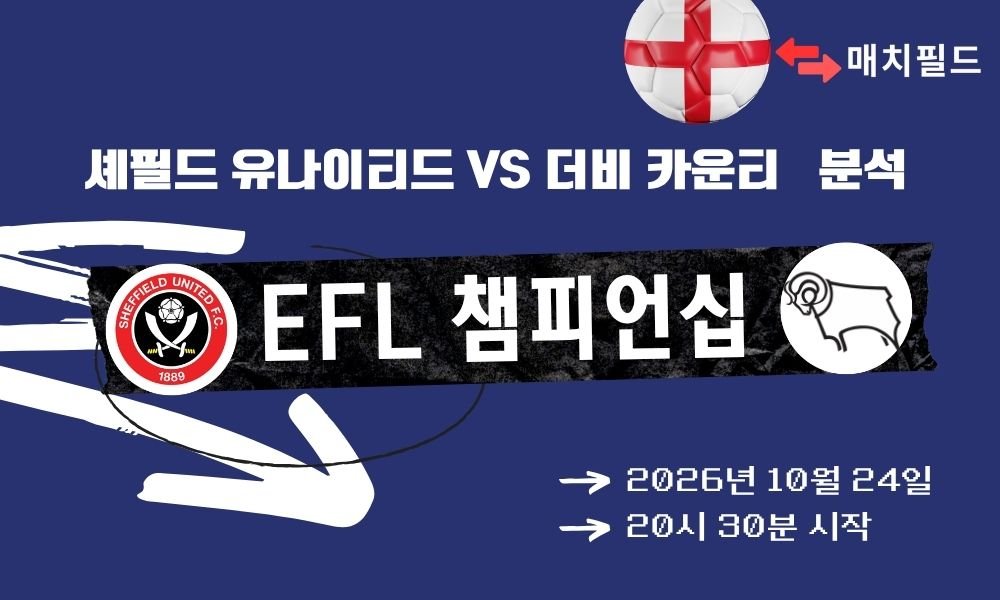 셰필드 유나이티드 vs 더비 카운티 EFL 챔피언십 분석