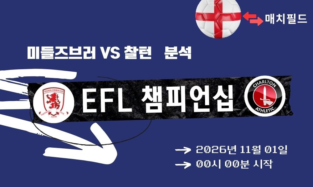 미들즈브러 vs 찰턴 EFL 챔피언십 분석