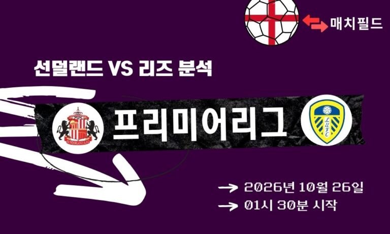 선덜랜드 vs 리즈 EPL 분석