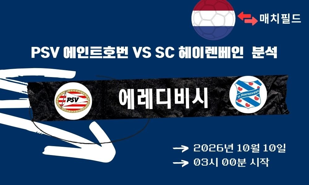 2026년 10월 10일 PSV 에인트호번 vs SC 헤이렌베인 에레디비시 분석