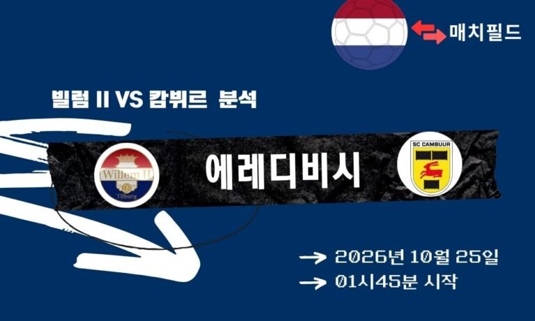 빌럼 II vs 캄뷔르 에레디비시 분석
