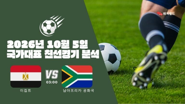 2026년 10월 5일 이집트 vs 남아프리카 공화국 국가대표 친선경기 분석