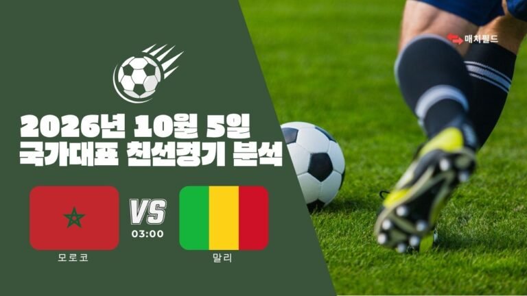 2026년 10월 5일 모로코 vs 말리 국가대표 친선경기 분석