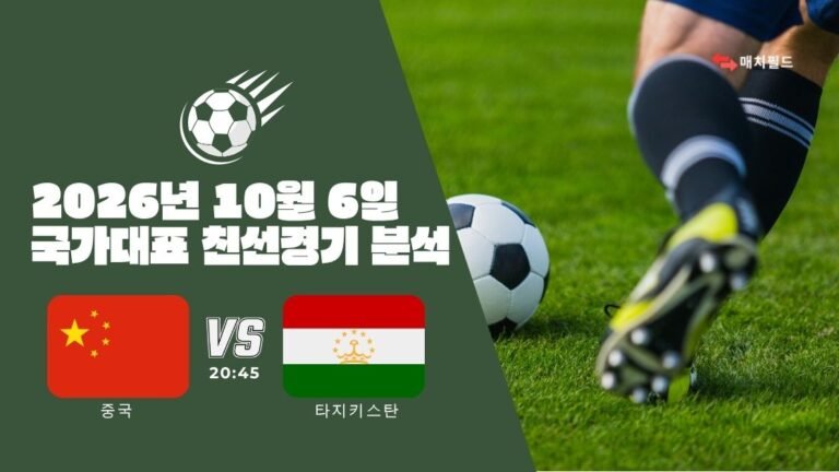 2026년 10월 6일 중국 vs 타지키스탄 국가대표 친선경기 분석