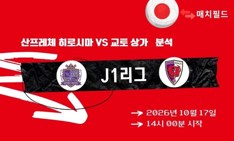 산프레체 히로시마 vs 교토 상가 J1리그 분석