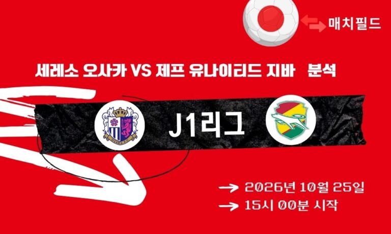 세레소 오사카 vs 제프 유나이티드 지바 J1리그 분석