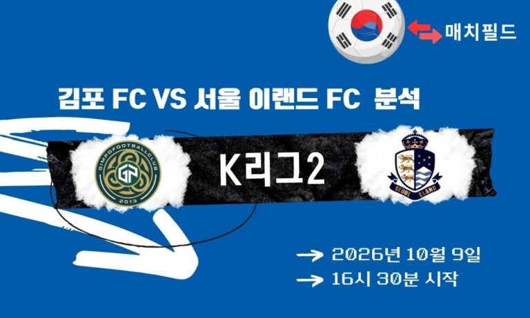 2026년 10월 9일 김포 FC vs 서울 이랜드 FC K리그2 분석